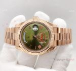 Copy Rolex Day Date II 40mm Green Dial Rose Gold President Band Watch